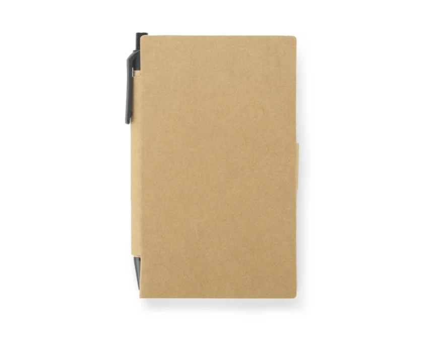 Eco notes MARRO A6 naturalny z długopisem i memo z logo