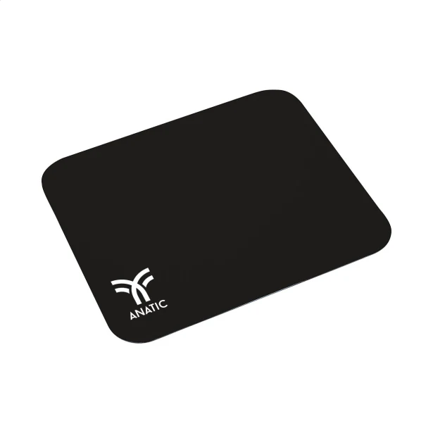 Czarna podkładka pod mysz z logo – poliester, nadruk