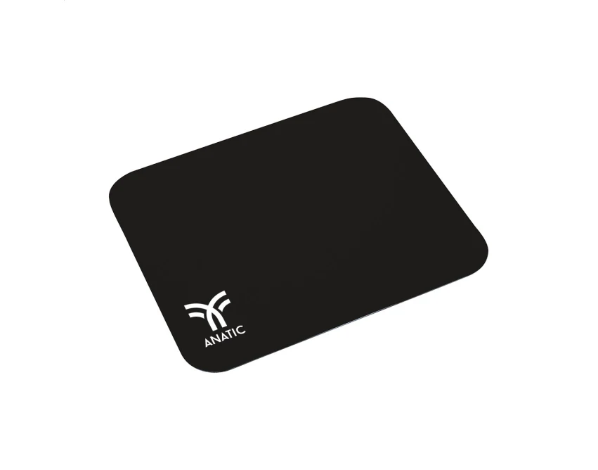 Czarna podkładka pod mysz z logo – poliester, nadruk