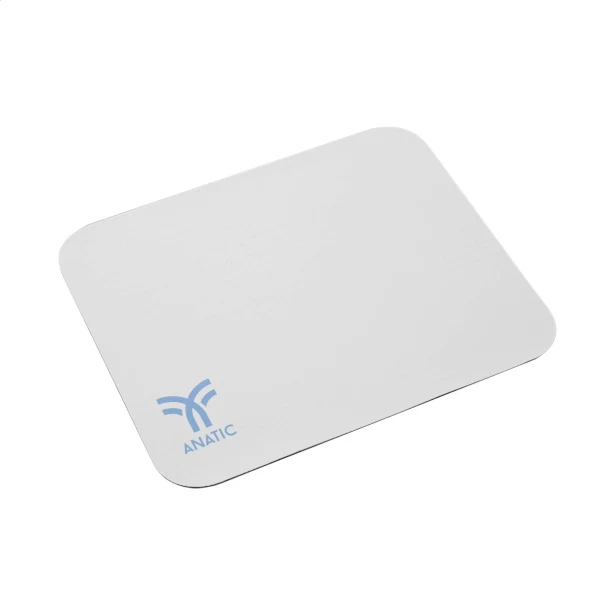 Biała podkładka pod mysz z logo – personalizowany poliester