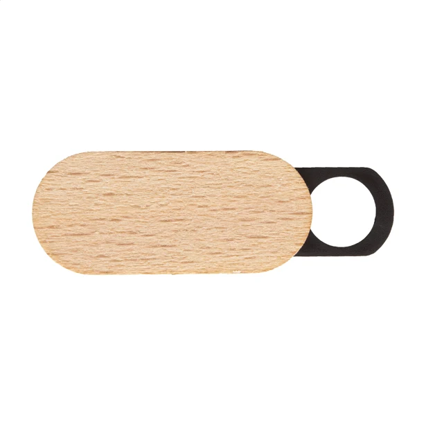 Drewniana osłona kamery laptopa z logo – WooCam Naturalny