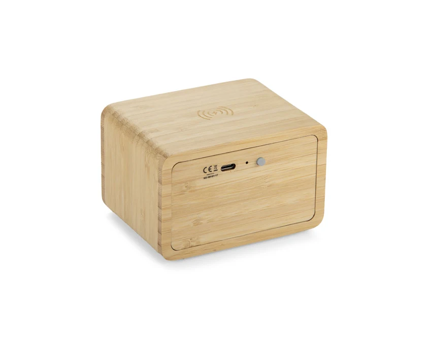 GRANO głośnik bambusowy 5 W z ładowaniem Qi 15 W