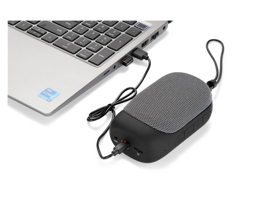 Głośnik CADENA Bluetooth z nadrukiem, szary 70 mm