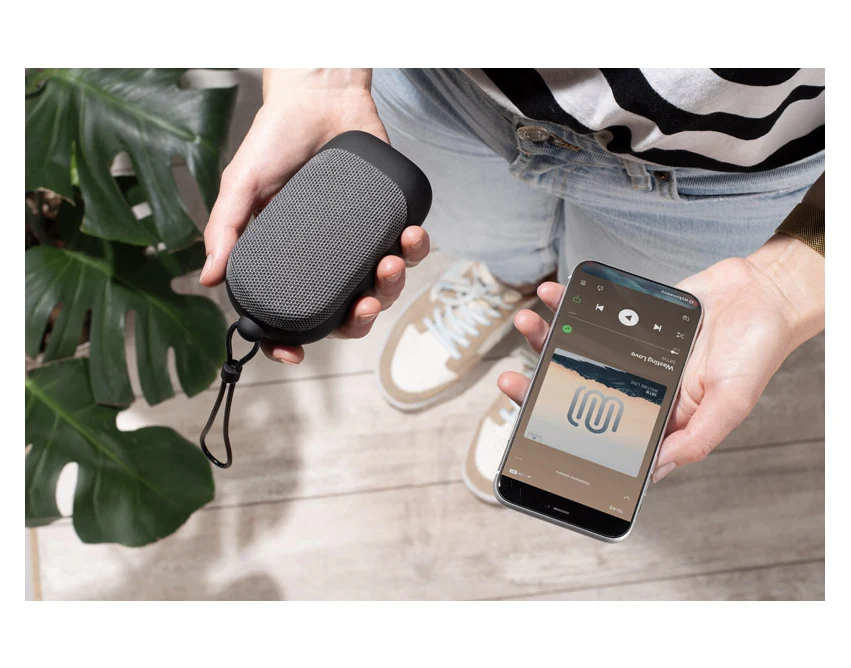 Głośnik CADENA Bluetooth z nadrukiem, szary 70 mm
