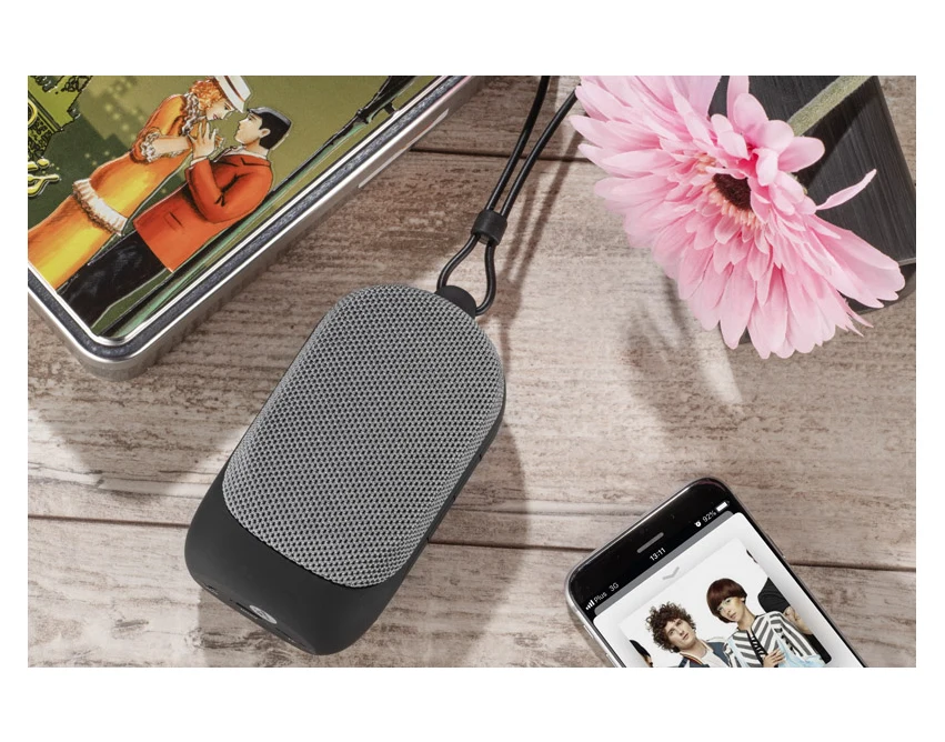 Głośnik CADENA Bluetooth z nadrukiem, szary 70 mm