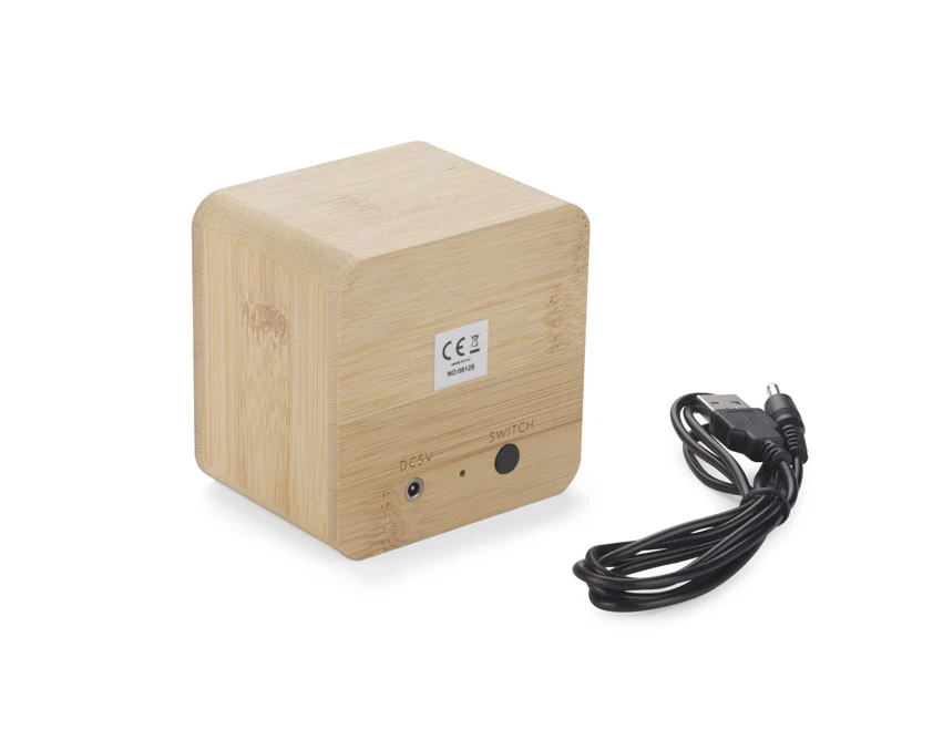 Głośnik bambusowy VINTAGE z logo firmy 3W Bluetooth – ekologiczny prezent biznesowy