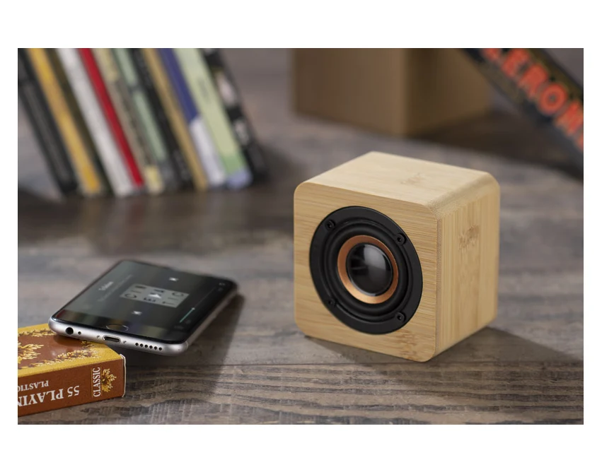 Głośnik bambusowy VINTAGE z logo firmy 3W Bluetooth – ekologiczny prezent biznesowy