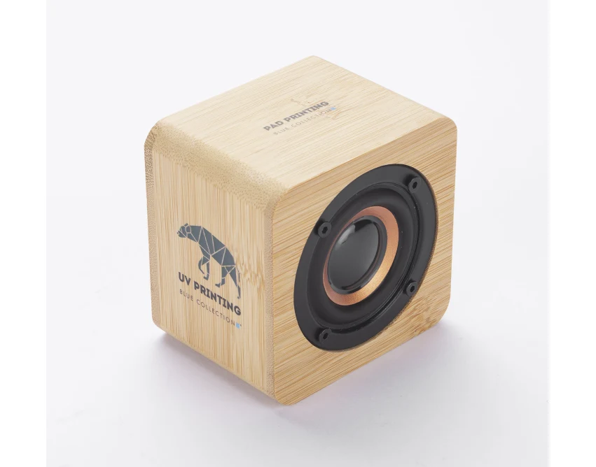 Głośnik bambusowy VINTAGE z logo firmy 3W Bluetooth – ekologiczny prezent biznesowy