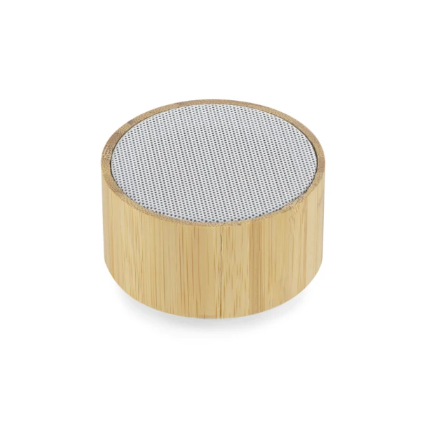 Bambusowy głośnik Bluetooth 3W TROPIC z logo firmy – biały, ekologiczny, prezent B2B