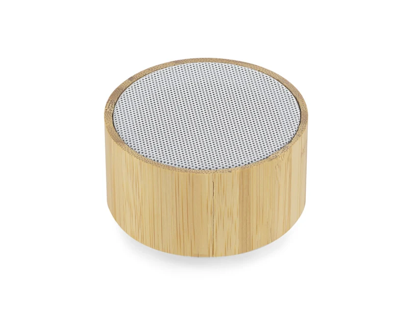 Bambusowy głośnik Bluetooth 3W TROPIC z logo firmy – biały, ekologiczny, prezent B2B