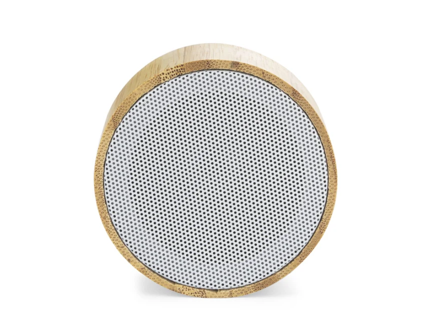 Bambusowy głośnik Bluetooth 3W TROPIC z logo firmy – biały, ekologiczny, prezent B2B