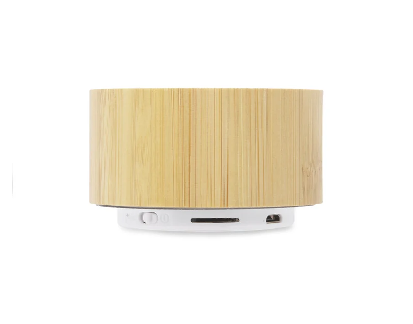 Bambusowy głośnik Bluetooth 3W TROPIC z logo firmy – biały, ekologiczny, prezent B2B
