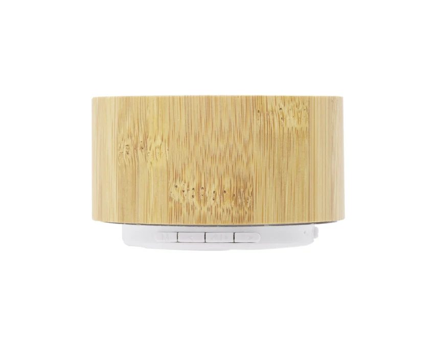 Bambusowy głośnik Bluetooth 3W TROPIC z logo firmy – biały, ekologiczny, prezent B2B