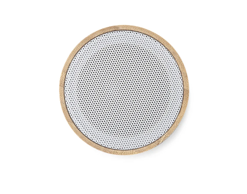 Bambusowy głośnik Bluetooth 3W TROPIC z logo firmy – biały, ekologiczny, prezent B2B