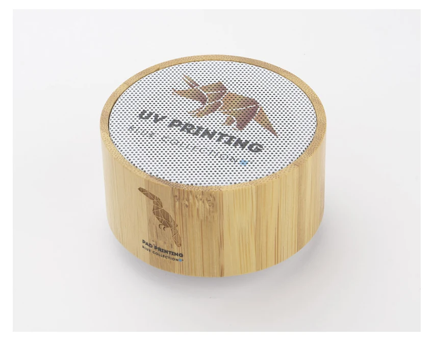 Bambusowy głośnik Bluetooth 3W TROPIC z logo firmy – biały, ekologiczny, prezent B2B