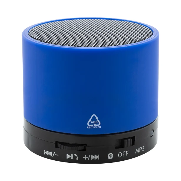 Niebieski głośnik reklamowy Bluetooth z logo z recyklingu