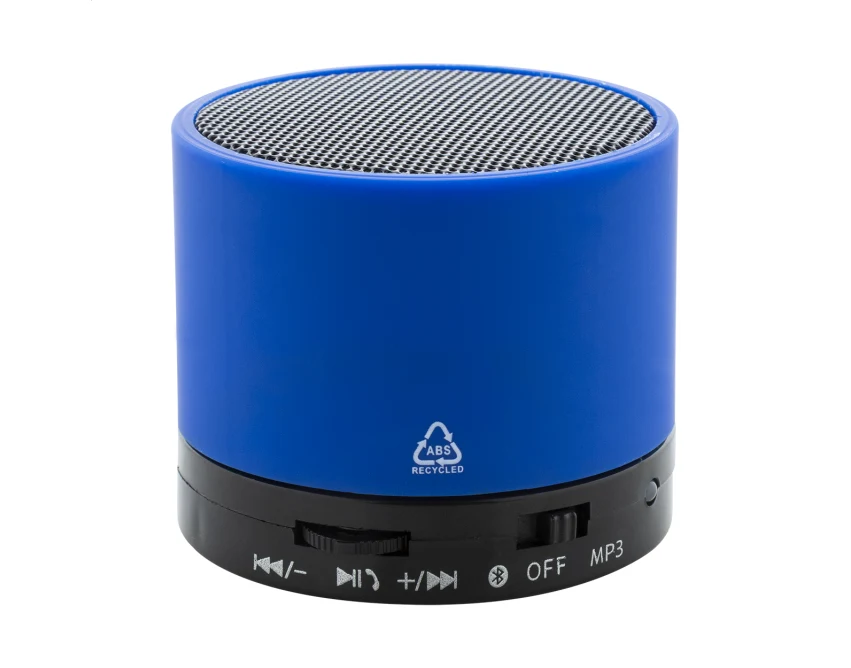 Niebieski głośnik reklamowy Bluetooth z logo z recyklingu