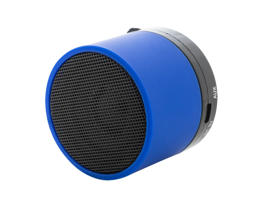 Niebieski głośnik reklamowy Bluetooth z logo z recyklingu