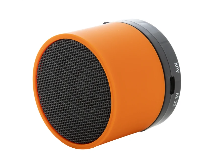Pomarańczowy głośnik bluetooth z recyklingowanego ABS z logo