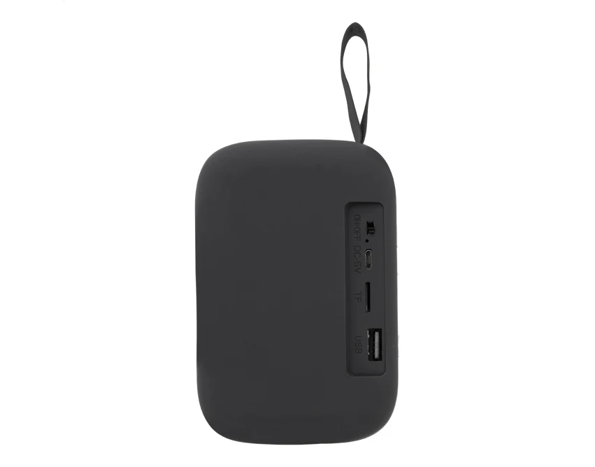 Szary głośnik bezprzewodowy z logo, kompaktowy, 250 mAh