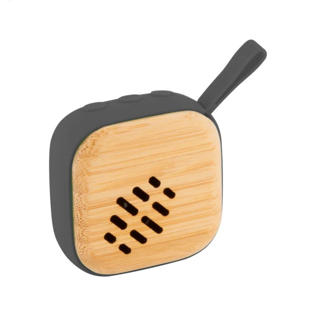 Bambusowy głośnik reklamowy Bluetooth czarno-naturalny