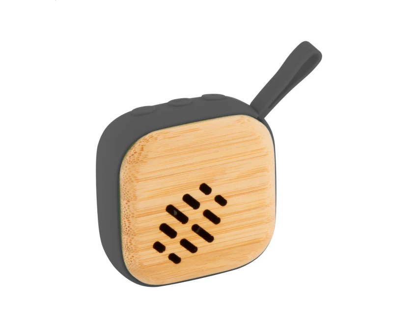 Bambusowy głośnik reklamowy Bluetooth czarno-naturalny