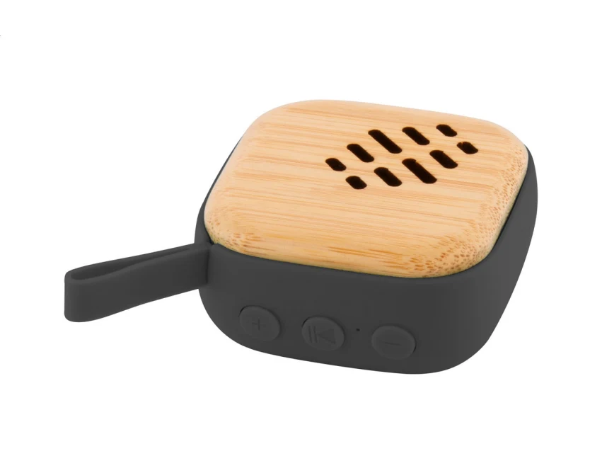 Bambusowy głośnik reklamowy Bluetooth czarno-naturalny