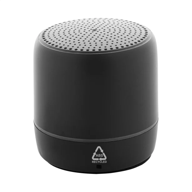 Czarny eko głośnik bluetooth RABS z logo firmy