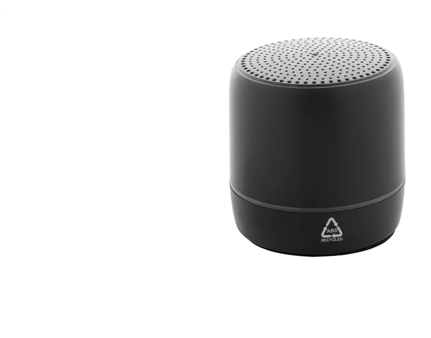 Czarny eko głośnik bluetooth RABS z logo firmy