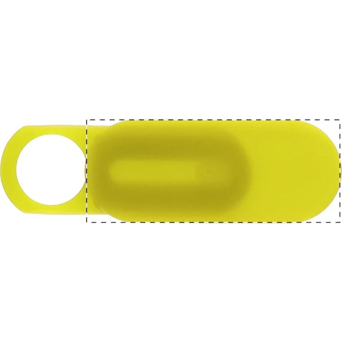 Schemat znakowania dla Nadruk UV (personalizacja) - NUVB na gadżecie: Żółta osłona na kamerę laptopa z logo – plastik, 31x13 mm