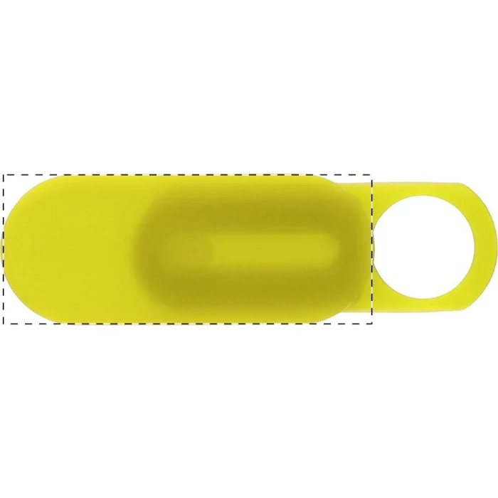 Schemat znakowania dla Nadruk UV - UVB na gadżecie: Żółta osłona na kamerę laptopa z logo – plastik, 31x13 mm