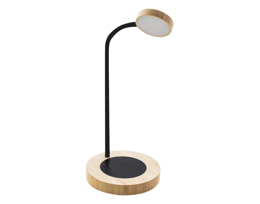 Bambusowa lampka USB z podgrzewaczem do kubków, z logo
