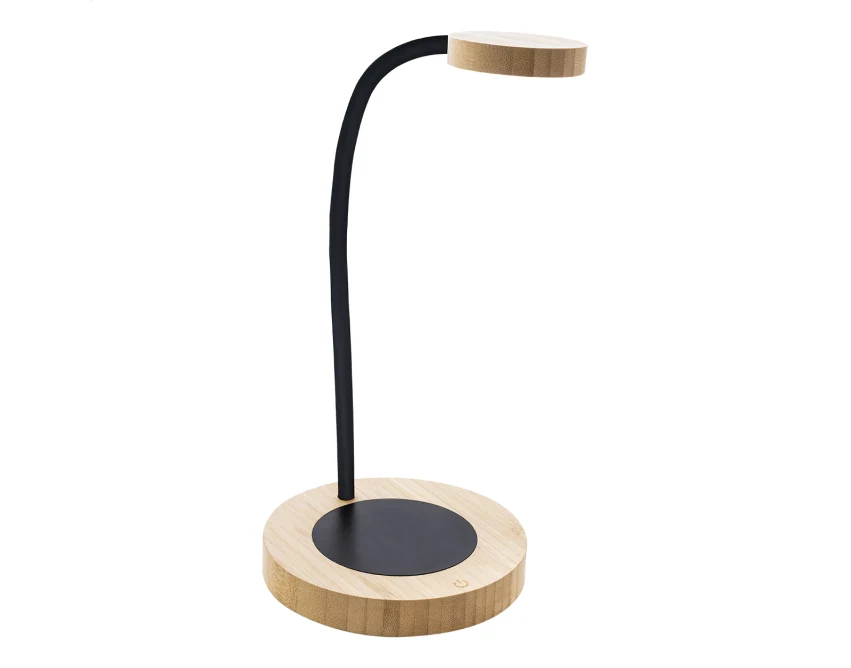 Bambusowa lampka USB z podgrzewaczem do kubków, z logo