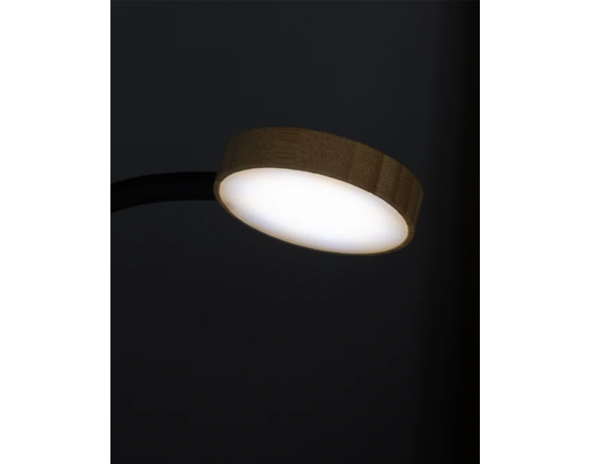 Bambusowa lampka USB z podgrzewaczem do kubków, z logo