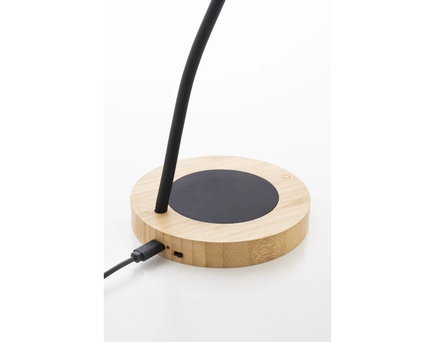 Bambusowa lampka USB z podgrzewaczem do kubków, z logo