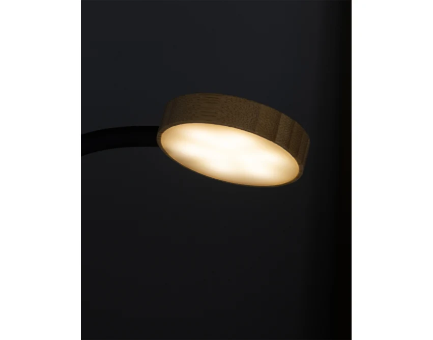 Bambusowa lampka USB z podgrzewaczem do kubków, z logo