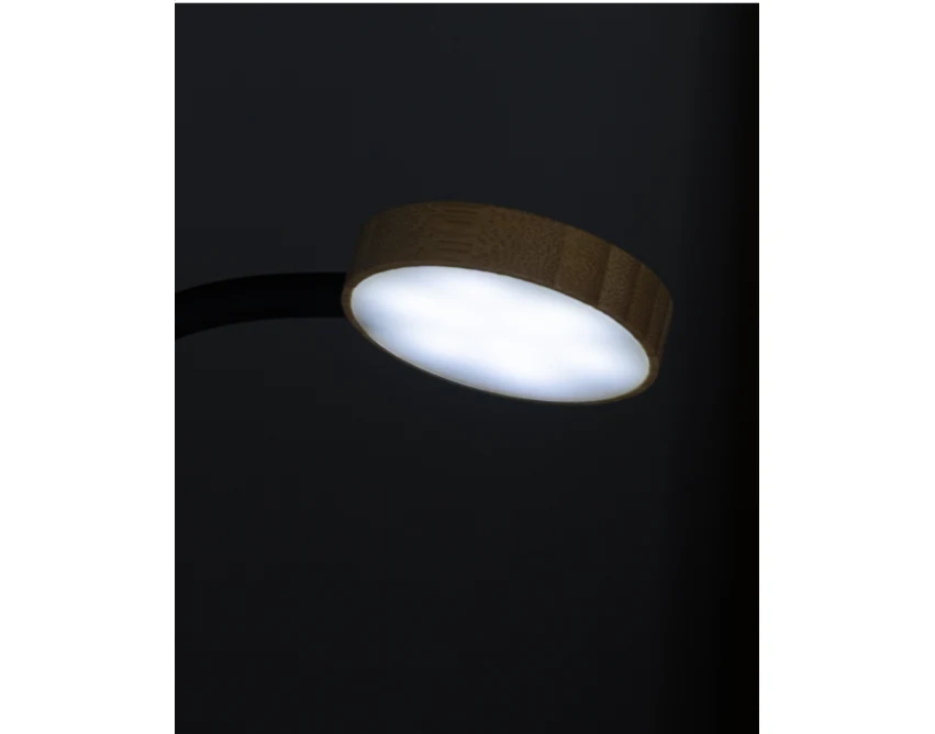 Bambusowa lampka USB z podgrzewaczem do kubków, z logo