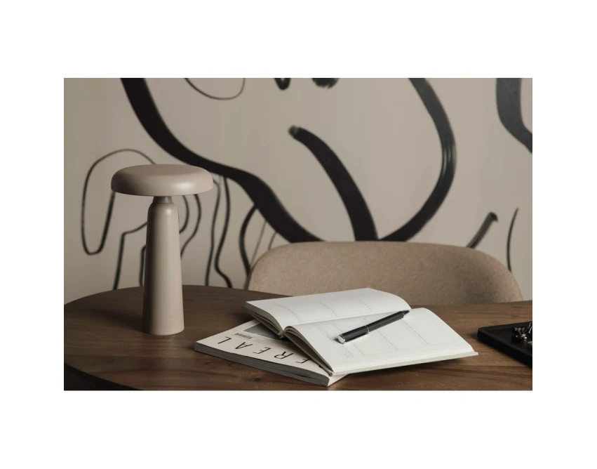 Szara lampka biurkowa LED VINGA Avery z logo, eco 8h