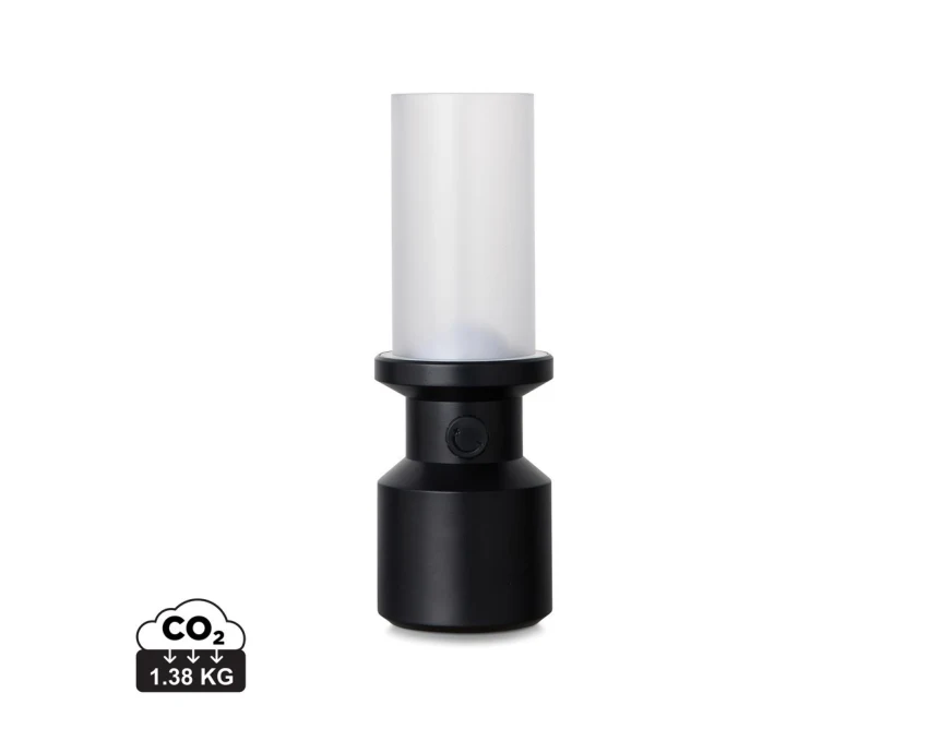 Czarna lampka LED VINGA Niori z logo, RABS, do biura