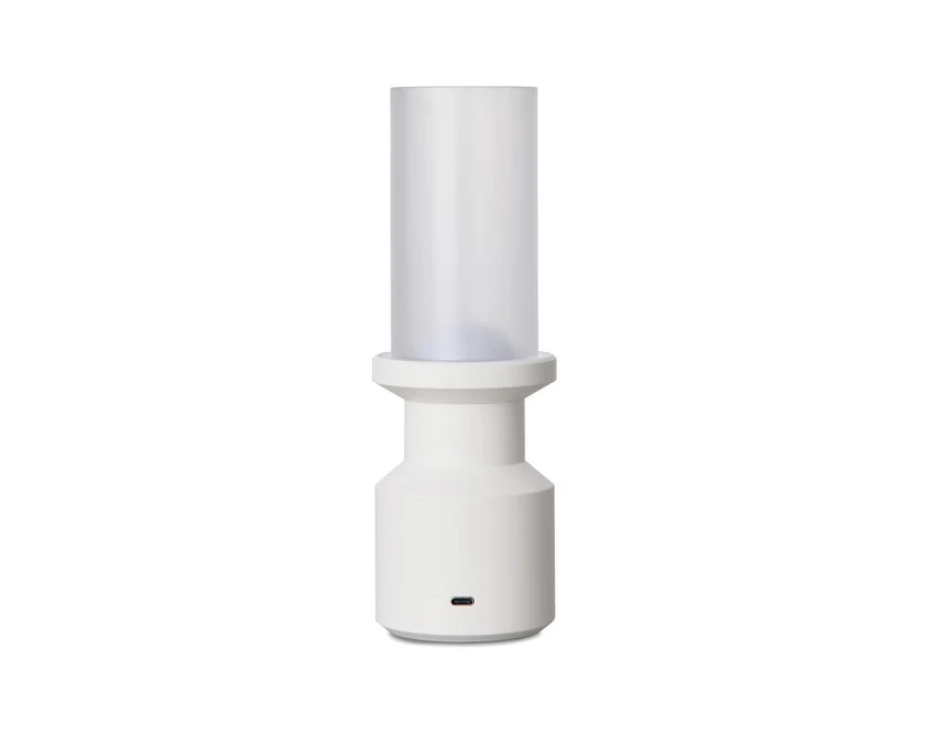 Biała lampka biurkowa LED VINGA Niori z logo, RABS eco