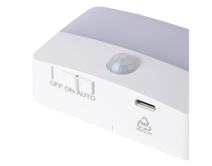 Lampka LED USB-C z czujnikiem ruchu, biały, ABS z recyklingu