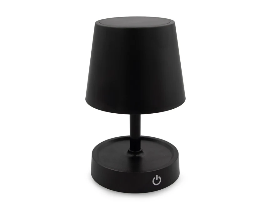 Czarna lampka LED USB-C Petepis 1200 mAh z logo firmy