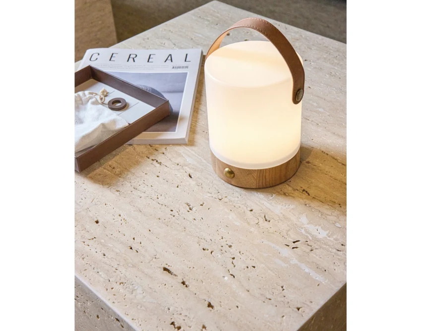 Lampka LED Vinga Narni RABS brązowa z logo na USB