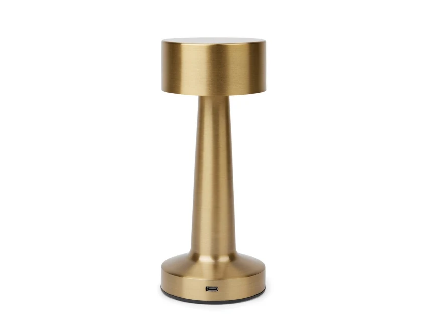 Złota lampka biurkowa USB LED VINGA Maris z logo
