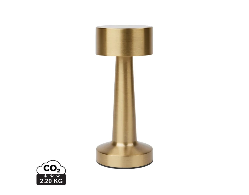 Złota lampka biurkowa USB LED VINGA Maris z logo