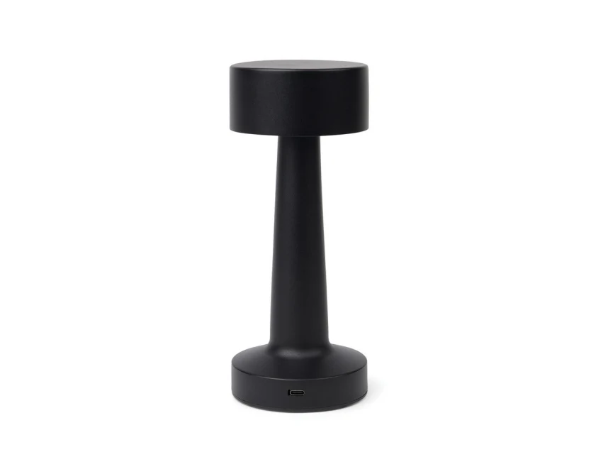 Czarna lampka biurkowa USB-C z logo VINGA Maris 8h pracy