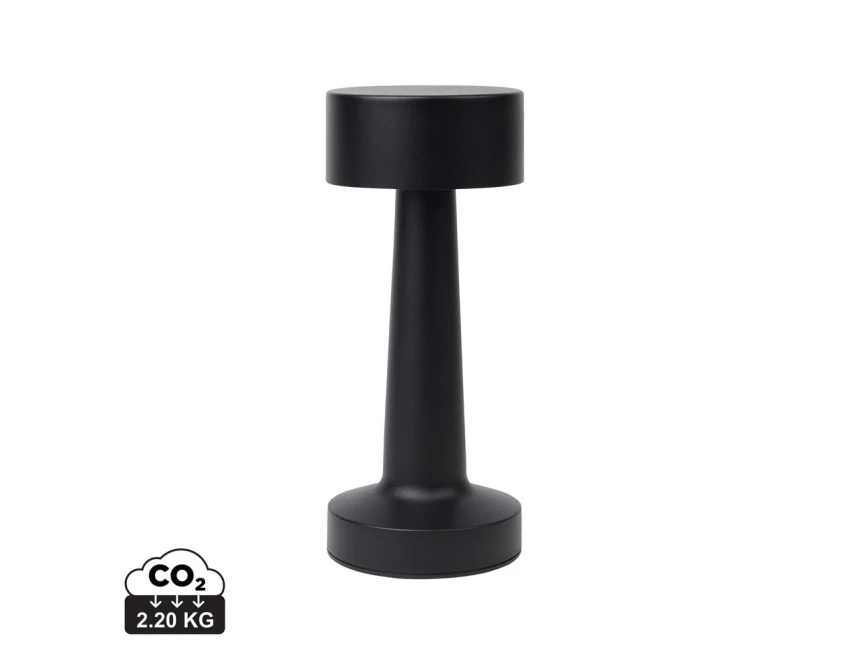 Czarna lampka biurkowa USB-C z logo VINGA Maris 8h pracy