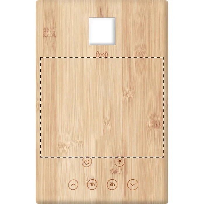 Schemat znakowania dla Grawerowanie laserowe (personalizacja) - NE3 na gadżecie: Bambusowa lampka LED z ładowarką USB i logotypem firmy