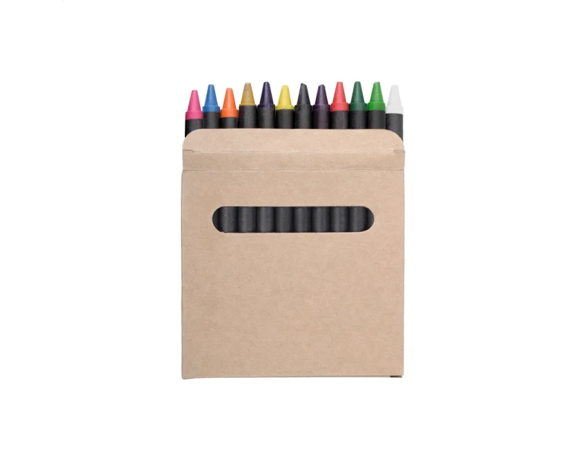 Kredki świecowe eco 12 szt. z logo w kartonowym etui
