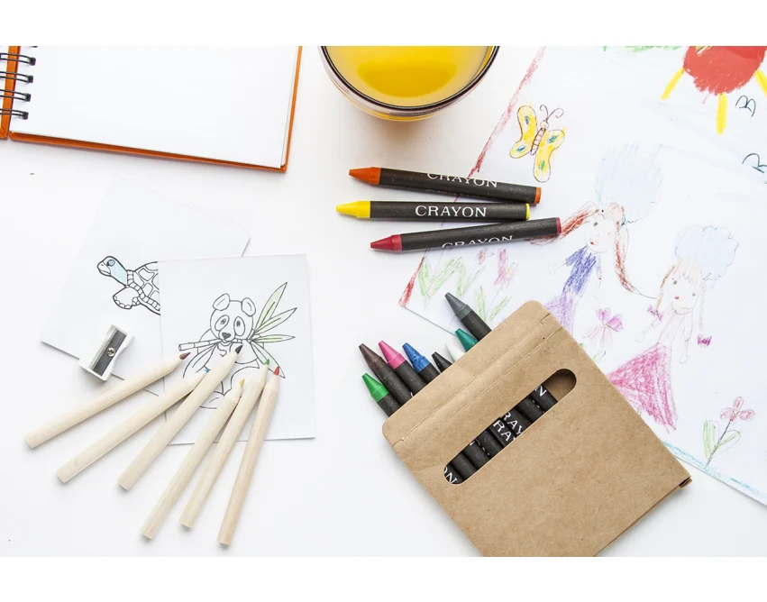 Kredki świecowe eco 12 szt. z logo w kartonowym etui